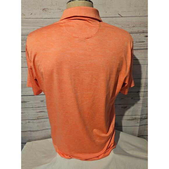 Short Par 4 Men’s Golf Polo Shirt Orange Heather Performance Stretch Size Large - Picture 6 of 9